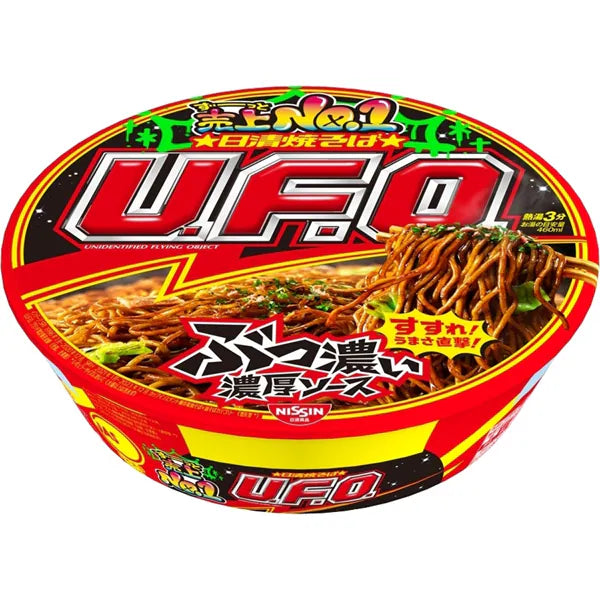 Nissin Yakisoba U.F.O. Rich Flavor Soy Sauce Mixed Noodles with Chili Oil and Mayonnaise x 6 Pack | j-Grab Mall Sakura Japan