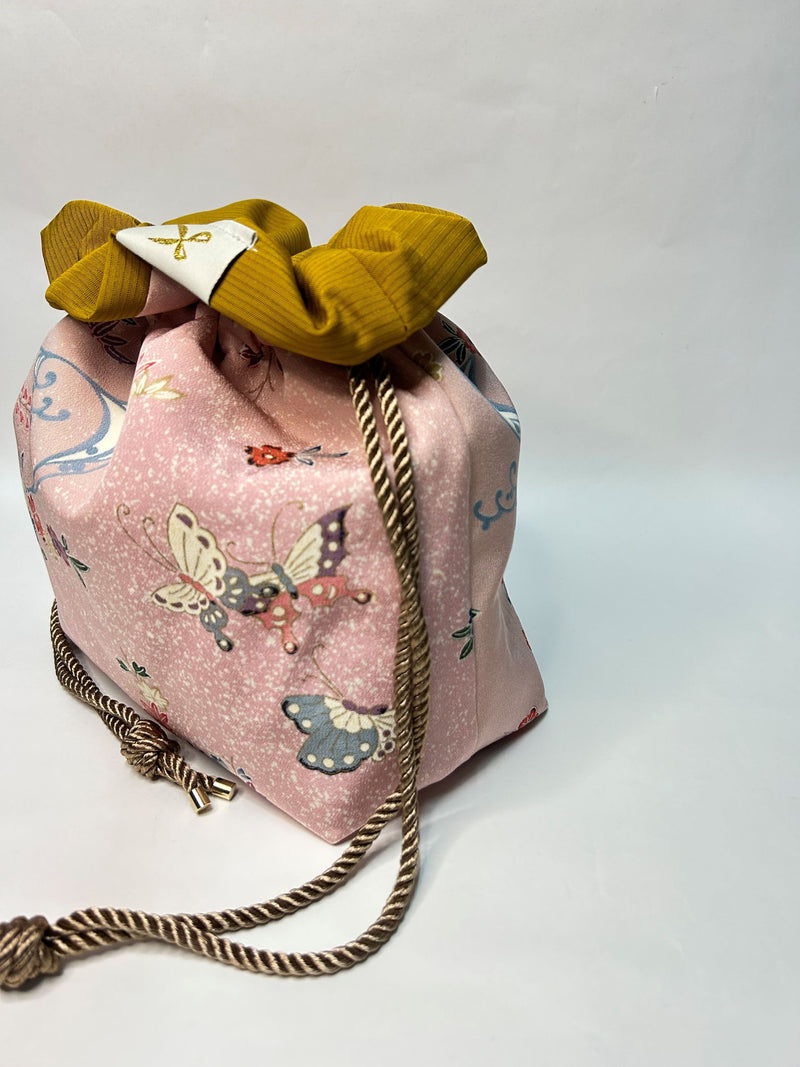 Kimono drawstring bag / Only One Bag due to recycled Kimono-  Gunma Store Japan