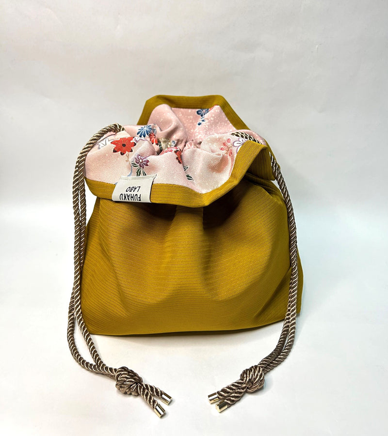 Kimono drawstring bag / Only One Bag due to recycled Kimono-  Gunma Store Japan