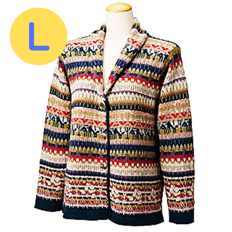 100% Alpaca Wool Shawl Collar Cardigan (M, L) - Kurumira Shop