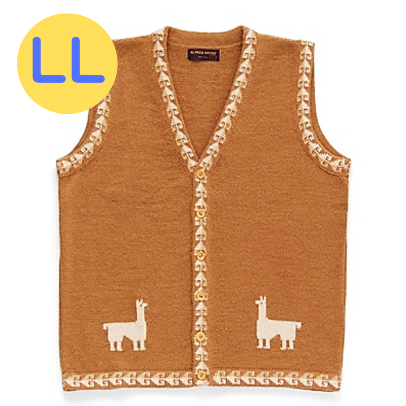 Alpaca Wool 100% Unisex Vest (S, M, L, LL) - Kurumira Shop