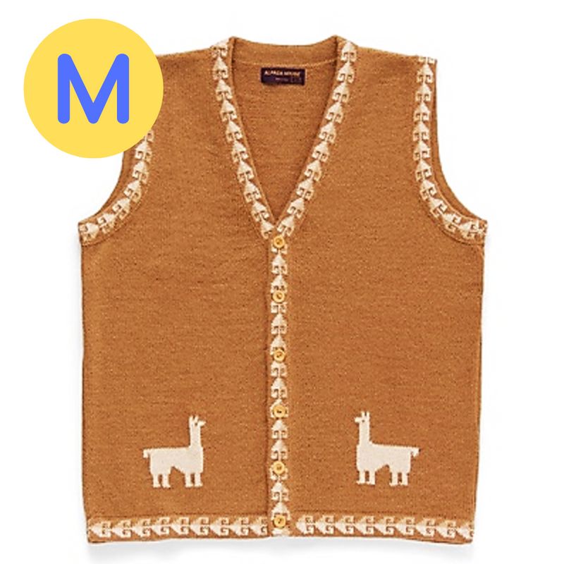 Alpaca Wool 100% Unisex Vest (S, M, L, LL) - Kurumira Shop