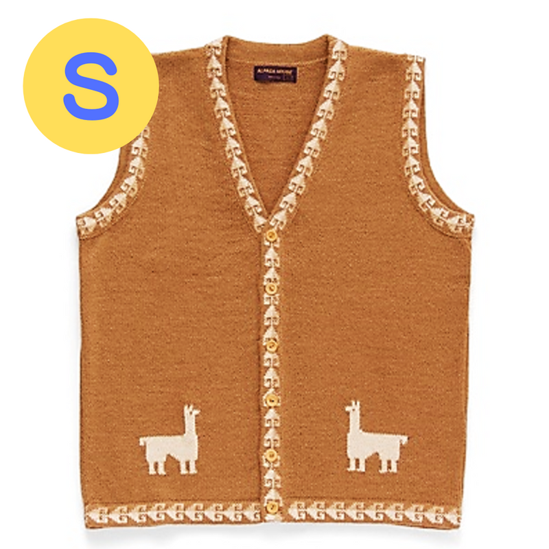 Alpaca Wool 100% Unisex Vest (S, M, L, LL) - Kurumira Shop