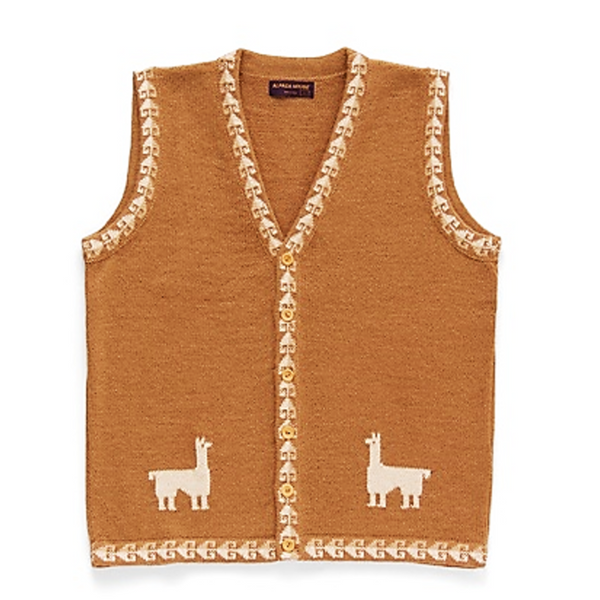 Alpaca Wool 100% Unisex Vest (S, M, L, LL) - Kurumira Shop