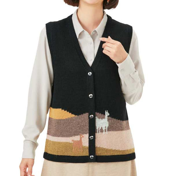 100% Alpaca Wool Vest (M, L) - Kurumira Shop