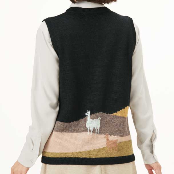 100% Alpaca Wool Vest (M, L) - Kurumira Shop