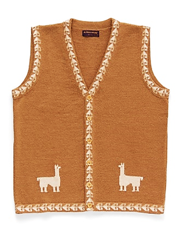 Alpaca Wool 100% Unisex Vest (S, M, L, LL) - Kurumira Shop