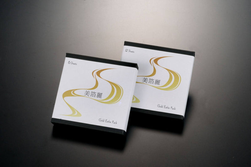 Gold Skincare Series: BIHAKUREI Gold Esthe Pack - 24K Gold Leaf Facial Pack -(6 Sheets / 12 Sheets) from Ishikawa, Japan - Kurumira Shop