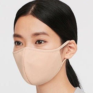 UNIQLO AIR Rhythm Mask Beige / Ensemble de 3 masques fabriqués au JAPON Version limitée pour femmes