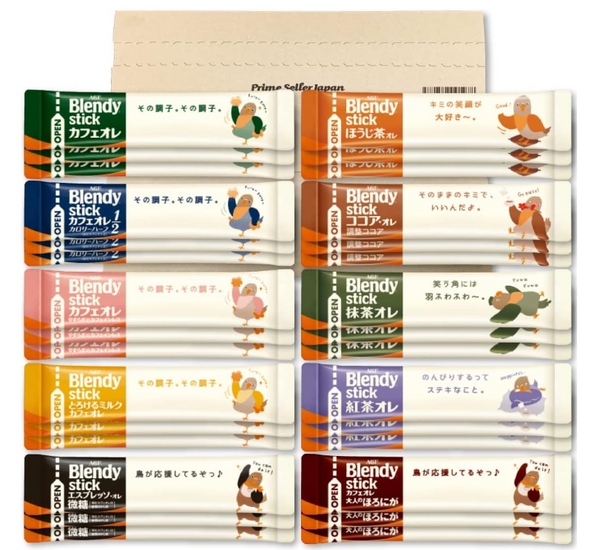 AGF Blendy Stick Coffee, Tea, Cocoa, Star Island, 10 Types, Set of 30 Made in JAPAN - Tokyo Sakura Mall
