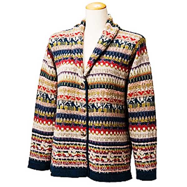 100% Alpaca Wool Shawl Collar Cardigan (M, L) - Kurumira Shop