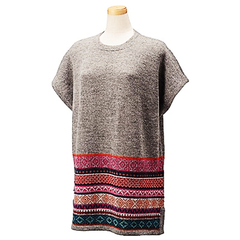 100% Alpaca Wool Tunic - Geometrical Patterns (M, L) - Kurumira Shop