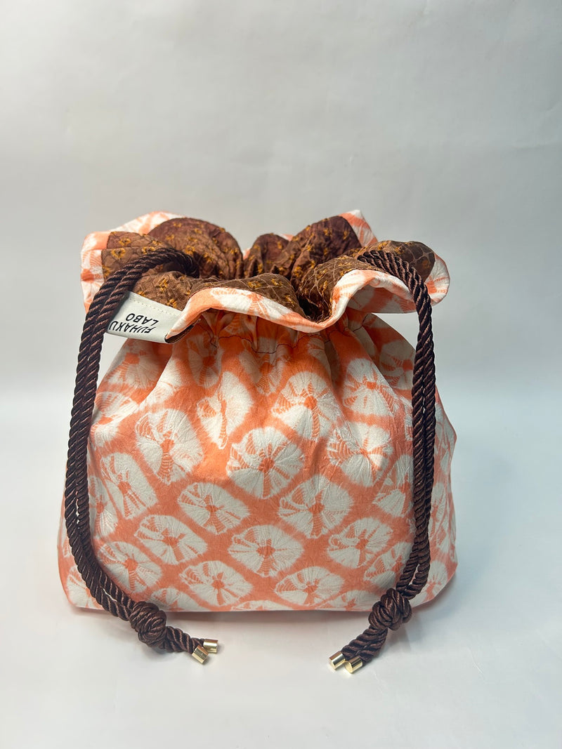 Kimono drawstring bag / Only One Bag due to recycled Kimono-  Gunma Store Japan