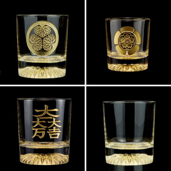 Golden Shot Glass (with Sengoku Warlord family crest) in Kanazawa, JAPAN - Kurumira Shop