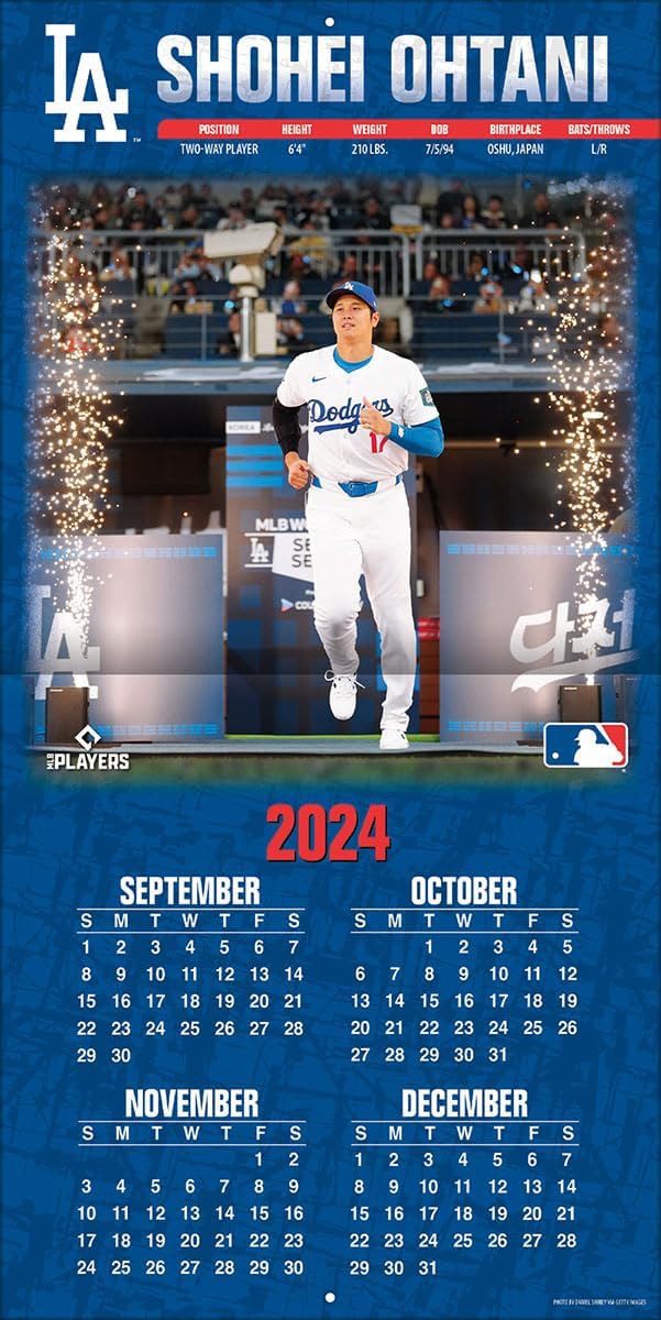 L.A. Dodgers Shohei Ohtani 2025 Calendar Wall Hanging by TRY-X JAPAN - Tokyo Sakura Mall