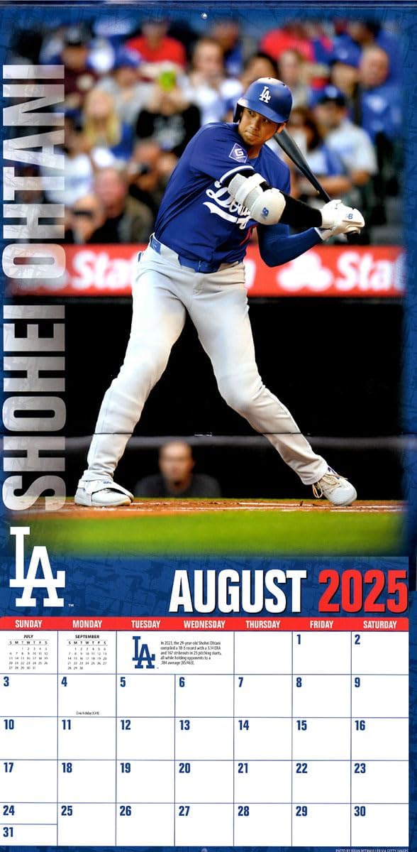 L.A. Dodgers Shohei Ohtani 2025 Calendar Wall Hanging by TRY-X JAPAN - Tokyo Sakura Mall