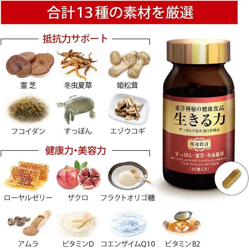 Special Sale! Blessings of Soft-Shelled Turtle Vital Energy Supplement (1 Month Supply 93 Tablets) Made in JAPAN - Tokyo Sakura Mall