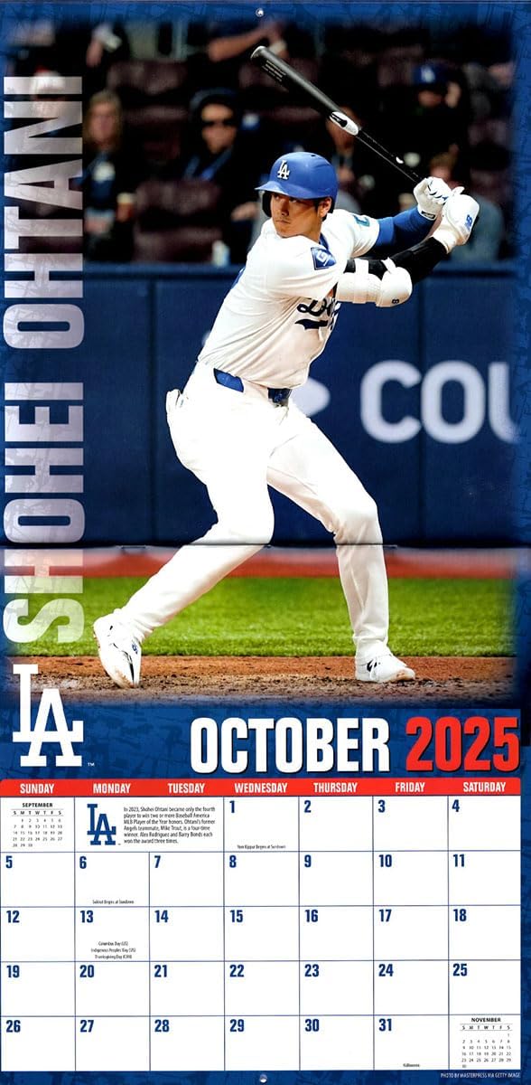 L.A. Dodgers Shohei Ohtani 2025 Calendar Wall Hanging by TRY-X JAPAN - Tokyo Sakura Mall