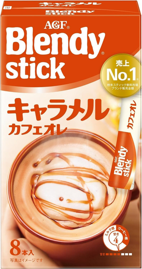 AGF Blendy Caramel Cafe au Lait 8 Stick x 6 Bags Made in JAPAN - Tokyo Sakura Mall