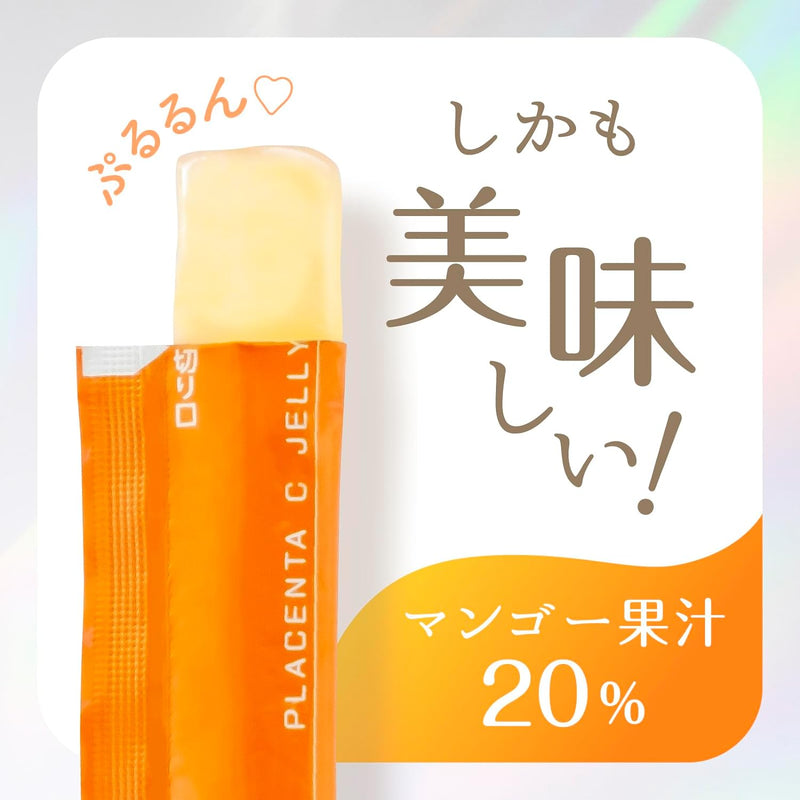 Earth Chemical Rich Moist Placenta C Jelly Mango Flavor (1-Month Supply 10g x 31 Sticks) Made in Japan - Tokyo Sakura Mall