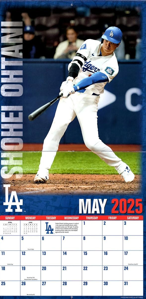 L.A. Dodgers Shohei Ohtani 2025 Calendar Wall Hanging by TRY-X JAPAN - Tokyo Sakura Mall