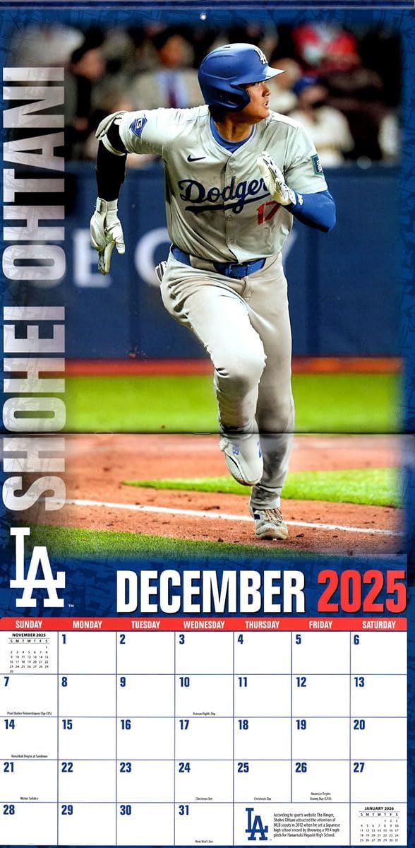 L.A. Dodgers Shohei Ohtani 2025 Calendar Wall Hanging by TRY-X JAPAN - Tokyo Sakura Mall