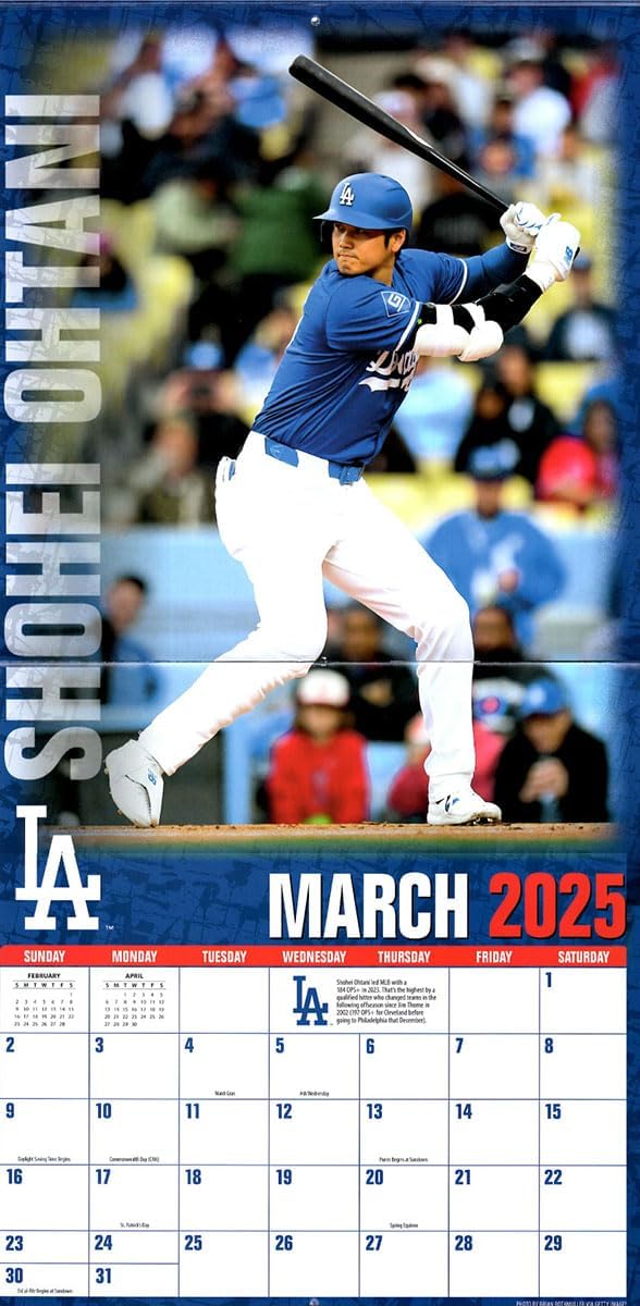 L.A. Dodgers Shohei Ohtani 2025 Calendar Wall Hanging by TRY-X JAPAN - Tokyo Sakura Mall