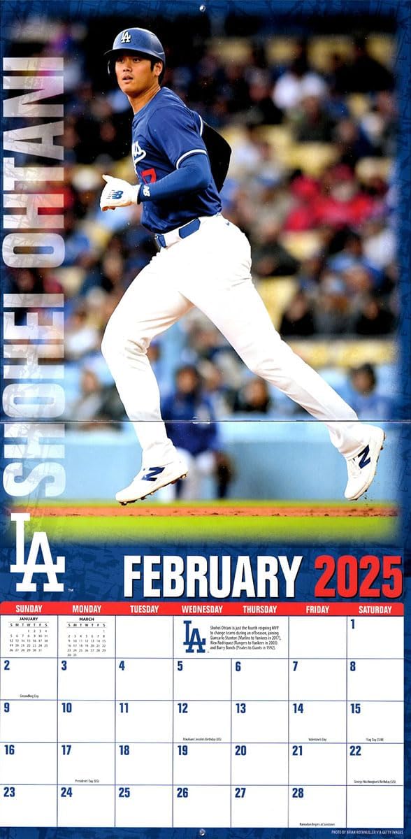 L.A. Dodgers Shohei Ohtani 2025 Calendar Wall Hanging by TRY-X JAPAN - Tokyo Sakura Mall