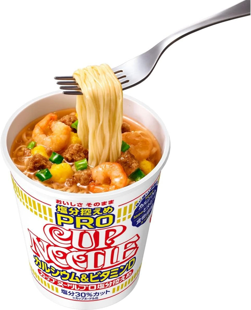 Cup Noodle Low-Sodium PRO with Daily Calcium & Vitamin D High in Fiber JAPAN 73g × 12 Cups - Tokyo Sakura Mall