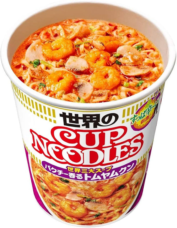 NISSIN FOODS Cup Noodle Tom Yam Kung with Coriander Flaver 75g x 12packs - Tokyo Sakura Mall