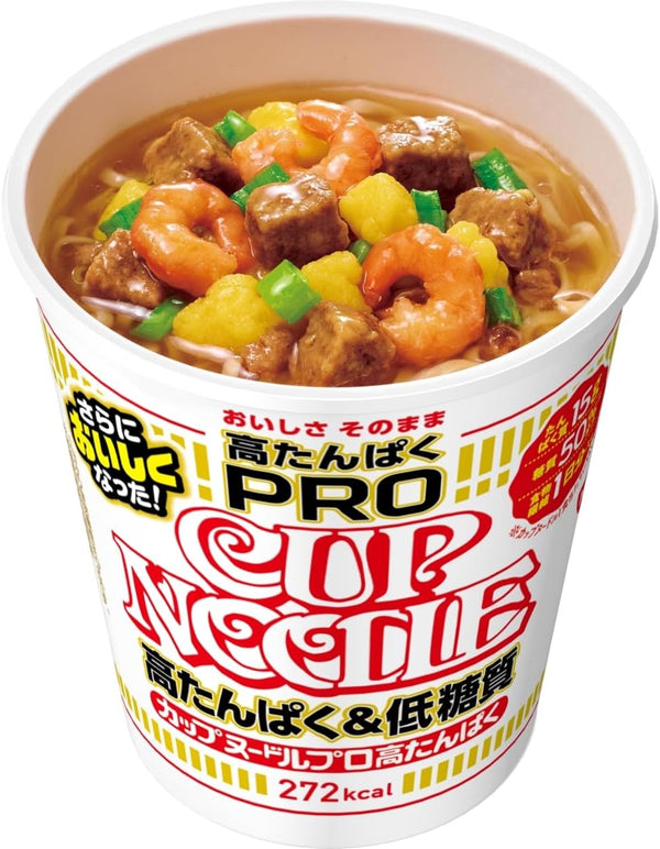 NISSIN Seafood Cup Noodle PRO Haute teneur en protéines et faible teneur en sucre 78 g x 12 paquets Japon