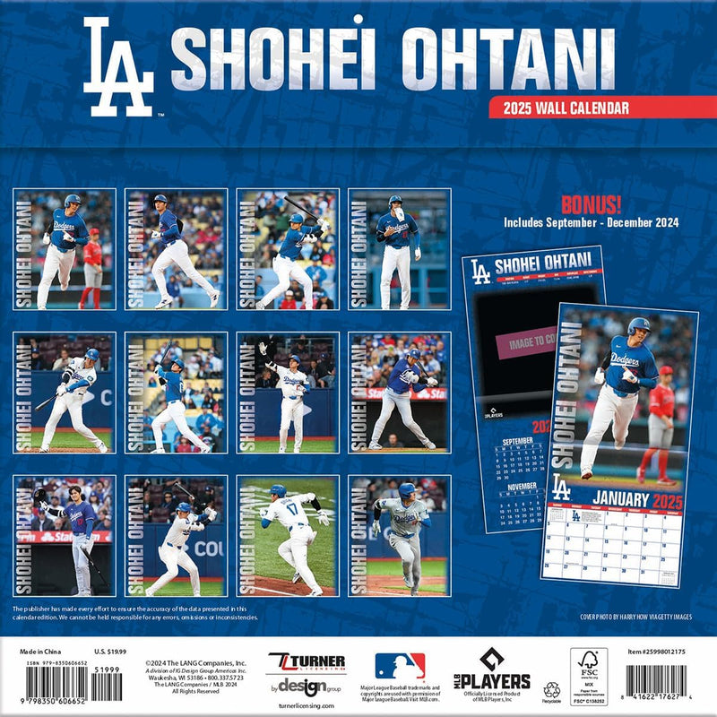 L.A. Dodgers Shohei Ohtani 2025 Calendar Wall Hanging by TRY-X JAPAN - Tokyo Sakura Mall