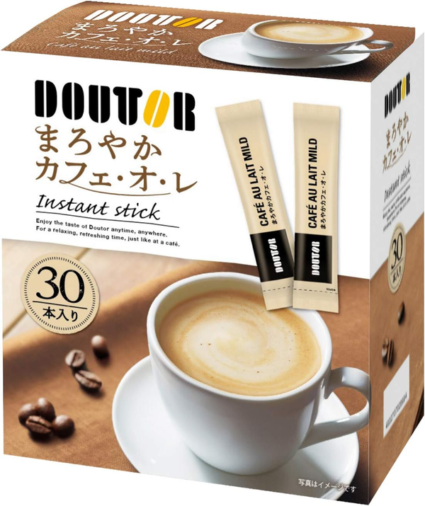 Doutor Coffee Stick Mild Café au Lait (Coffee Milk) 30 Pack Made in Japan - Tokyo Sakura Mall