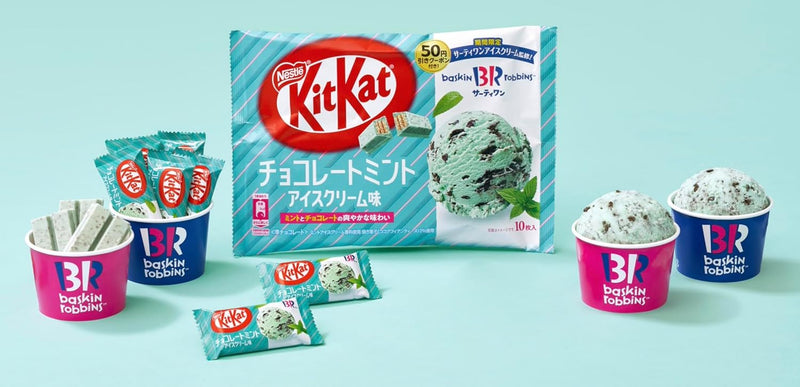 Kit Kat Mini Chocolate Mint Ice Cream Flavor Limited Edition Baskin-Robbins 31 Collaboration (10 Pieces x 3 Bags)- Tokyo Sakura Mall