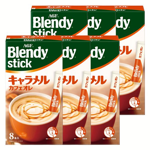 AGF Blendy Caramel Cafe au Lait 8 Stick x 6 Bags Made in JAPAN - Tokyo Sakura Mall