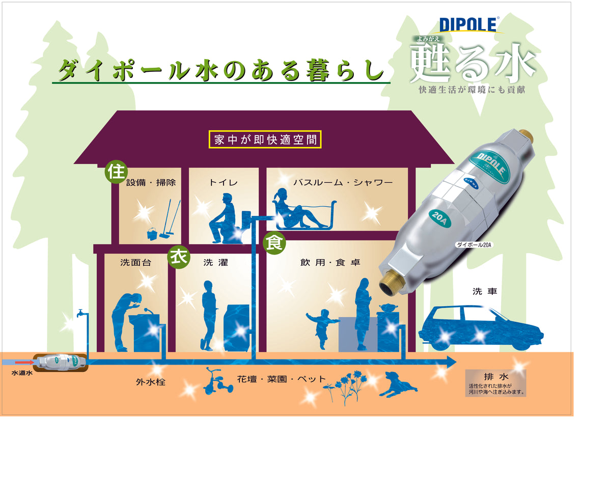 DIPOLE Mini Water High-Density Flux-Activated Water System Made in Jap