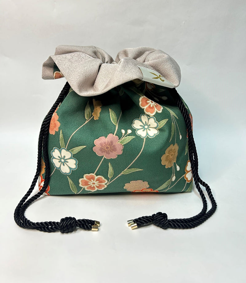 Kimono drawstring bag / Only One Bag due to recycled Kimono-  Gunma Store Japan