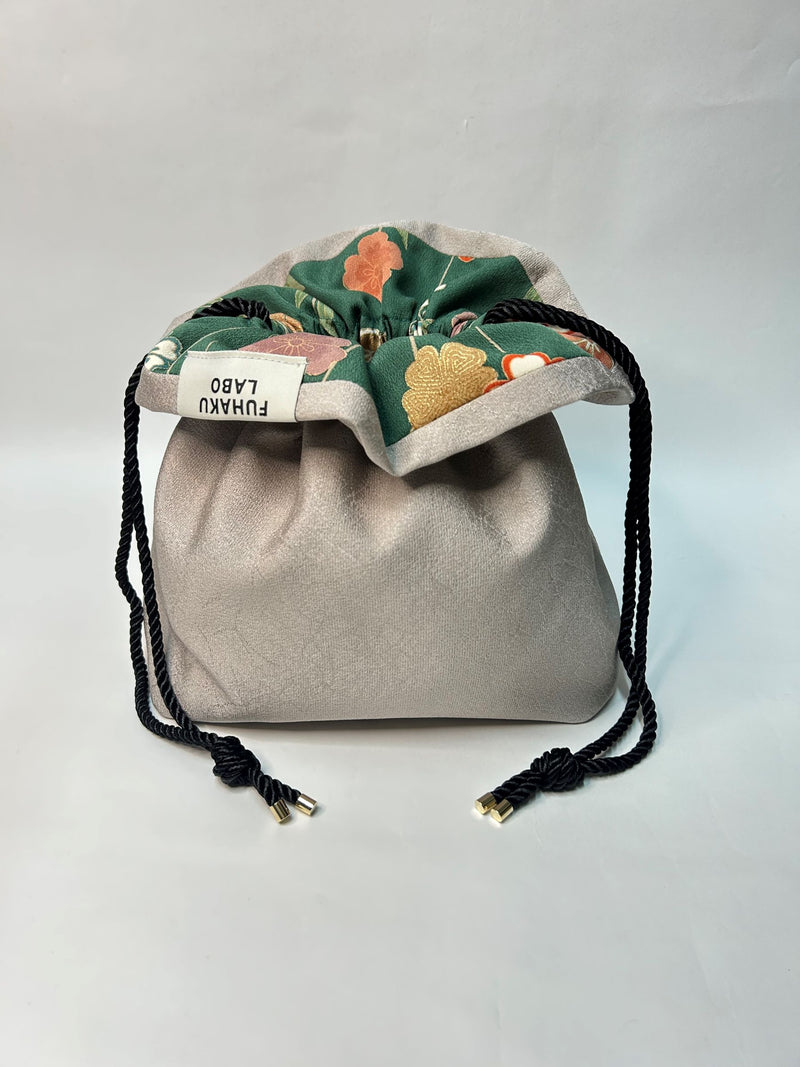 Kimono drawstring bag / Only One Bag due to recycled Kimono-  Gunma Store Japan