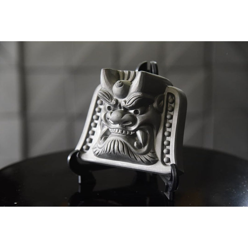 Tabletop Oni-Gawara Tile 'Oni Men-Mask' IK-Ⅰ , Made in Japan - Kurumira Shop