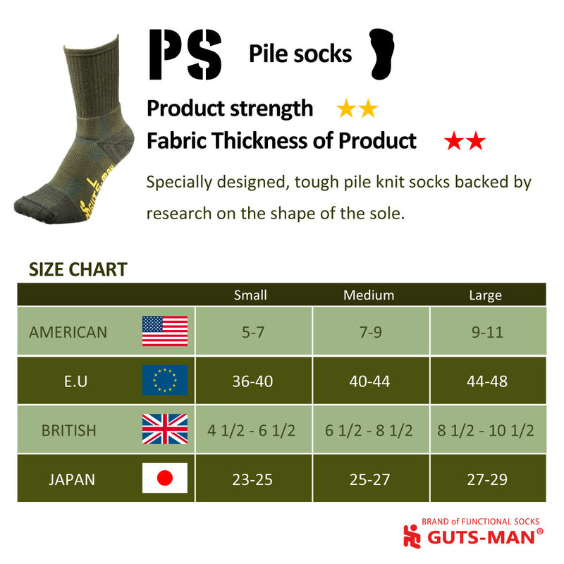 Adopted by Japan Self-Defence Force / GUTS-MAN PS-01 Pile Strong Socks-  Nara Store Japan