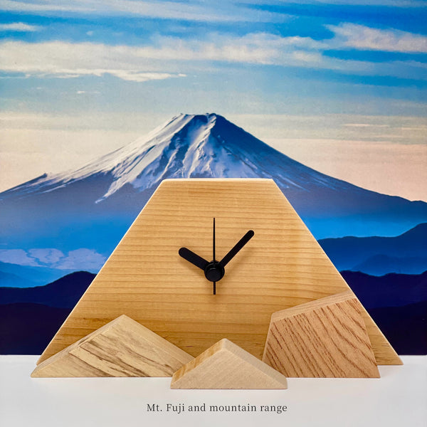 Sano Design Yamatokei Wooden Mountain mt. Fuji Fujisan Design Clock Made in Japan - Kawasaki City Store