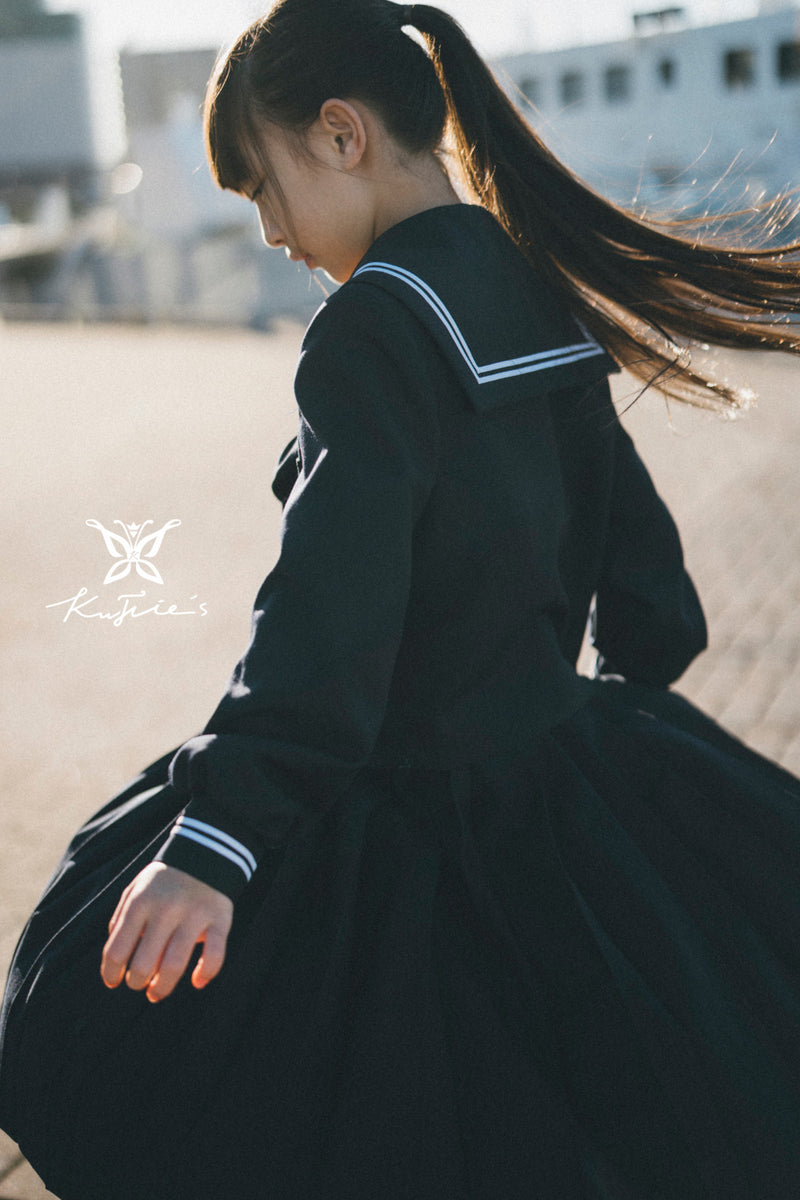 KuFie's Authentic Japanese High-School Girl's Winter Sailor Uniform Skirt - Made-to-Order, Durable and Customizable School Apparel from Shizuoka, Japan