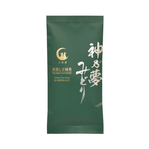 Deep Steamed Deep Green Tea 100g Kami no Yume Midori - Mikazuki by Kashimaen Honpo Miyazak Japan - Kurumira Shop