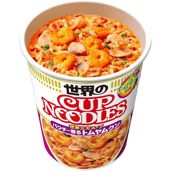 NISSIN FOODS Tasse de nouilles Tom Yam Kung avec saveur de coriandre 75 g x 12 paquets