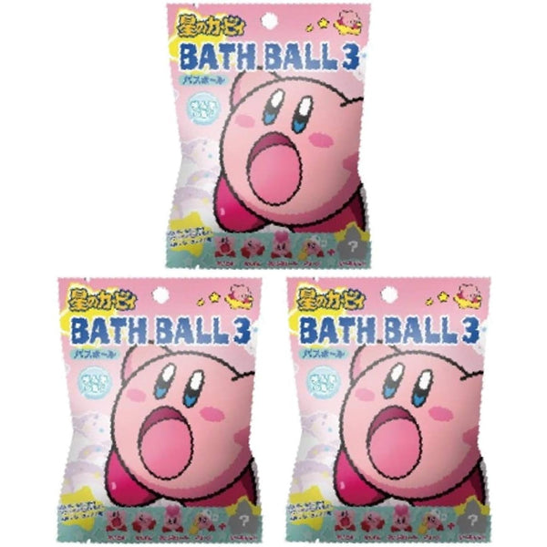 Kirby Bath Balls with Mascot Surprise 3（3-Piece Set) Onsen hot spring JAPAN - Tokyo Sakura Mall