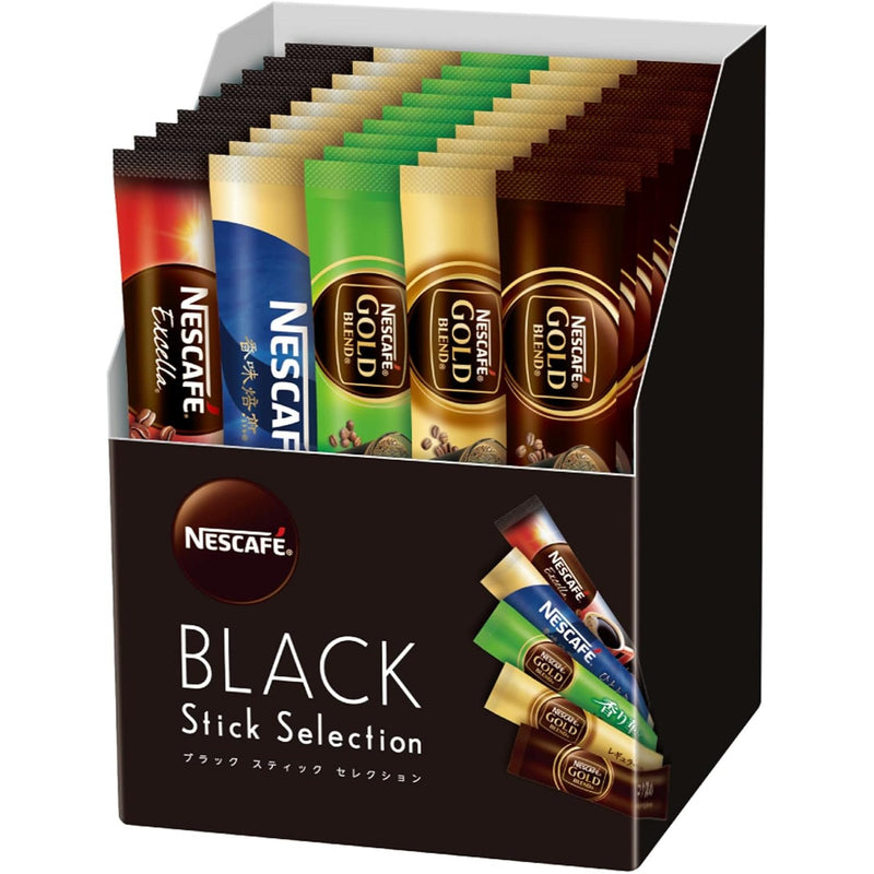 Nescafe Instant Coffee Black Stick Selection 45 sticks  Assortment Set Japan - Tokyo Sakura Mall