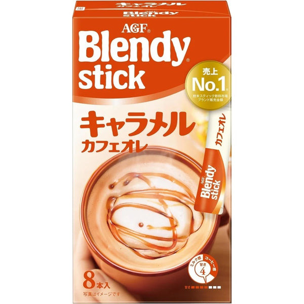 AGF Blendy Caramel Cafe au Lait 8 Stick x 6 Bags Made in JAPAN - Tokyo Sakura Mall