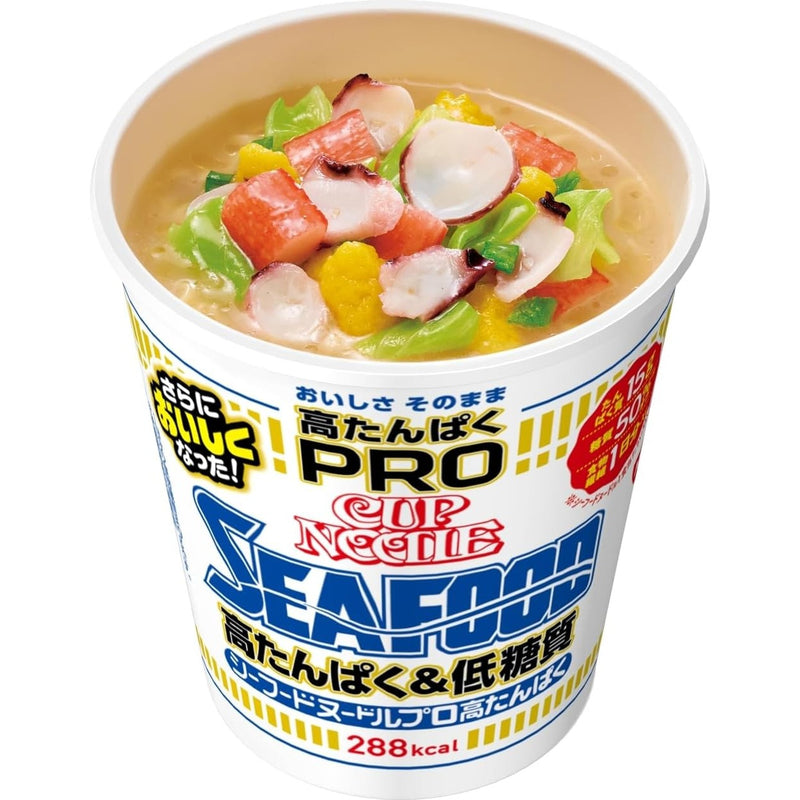 NISSIN Cup Noodle Seafood PRO High Protein & Low Sugar 78g x 12 Packs Japan - Tokyo Sakura Mall