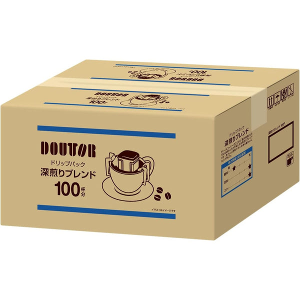 DOUTOR Coffee Drip Pack Mélange de torréfaction foncée profonde 100 paquets Japon