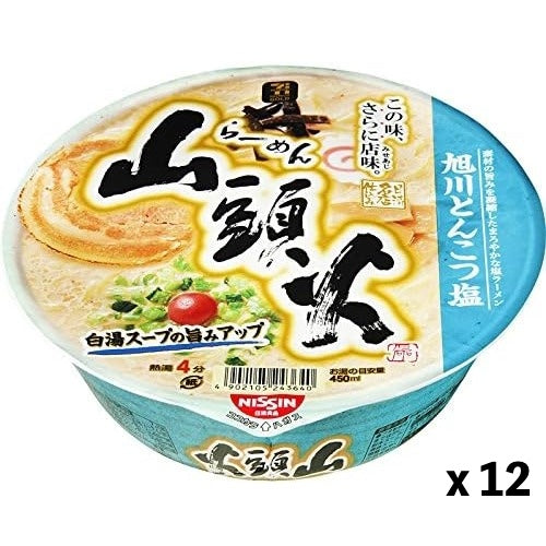 Nissin Instant Ramen Santouka Asahikawa Tonkotsu Salé 126g x 12 paquets Japon